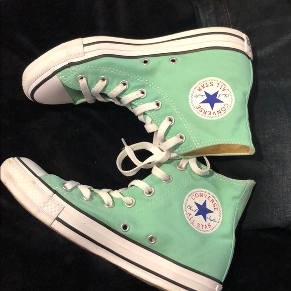 🚫🚫SOLD🚫🚫 NWOT HIGH TOP MINT GREEN HIGH TOP CONVERSE🔥🔥 - Picture 3 of 7